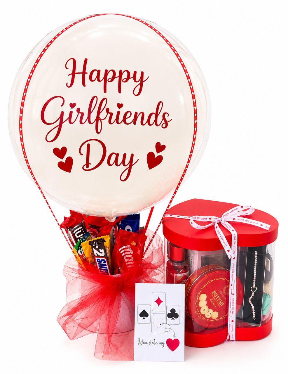 Trelluna mini For Her package with hot air balloon treats and customized card