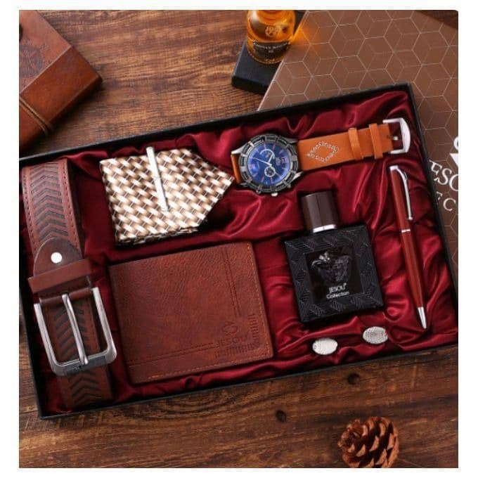 ₦100k luxury gift box for him with belt, tie, wallet, watch, perfume, cufflinks and pen