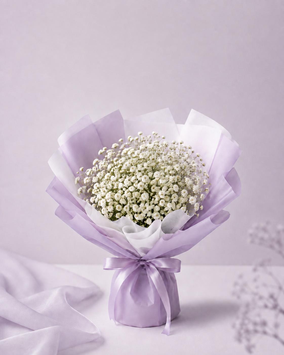 Small Gypso Baby’s Breath fresh flower bouquet from Trelluna