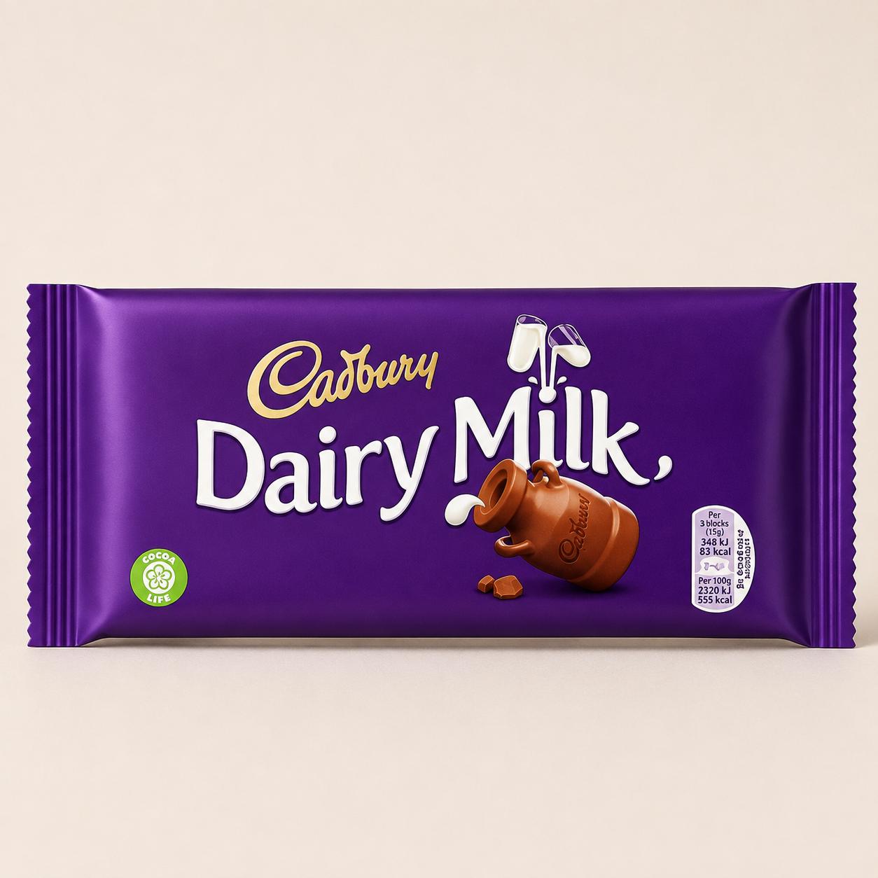 Cadbury Dairy Milk chocolate bar from Trelluna