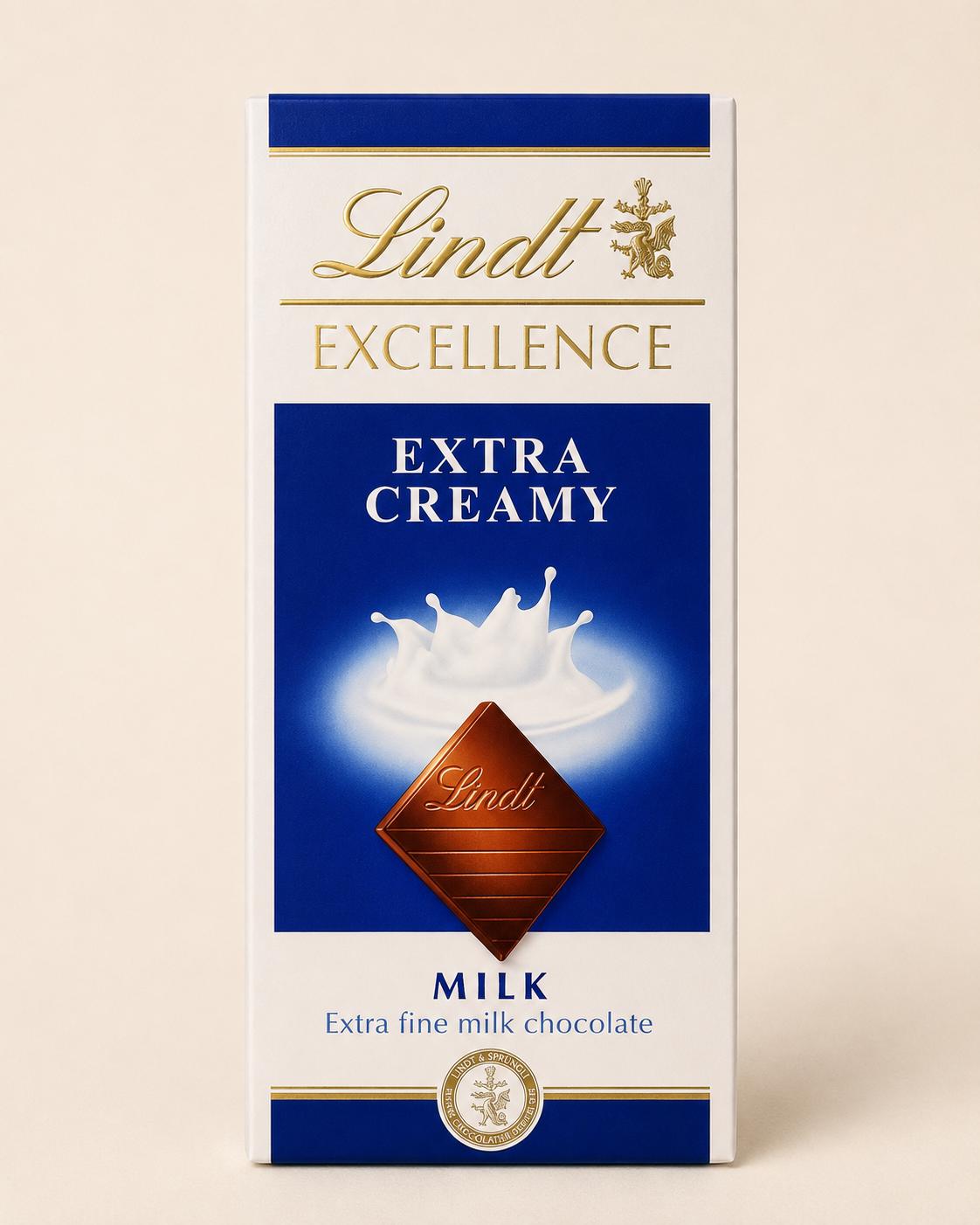 Lindt Excellence Extra Creamy Milk Chocolate Bar 100g