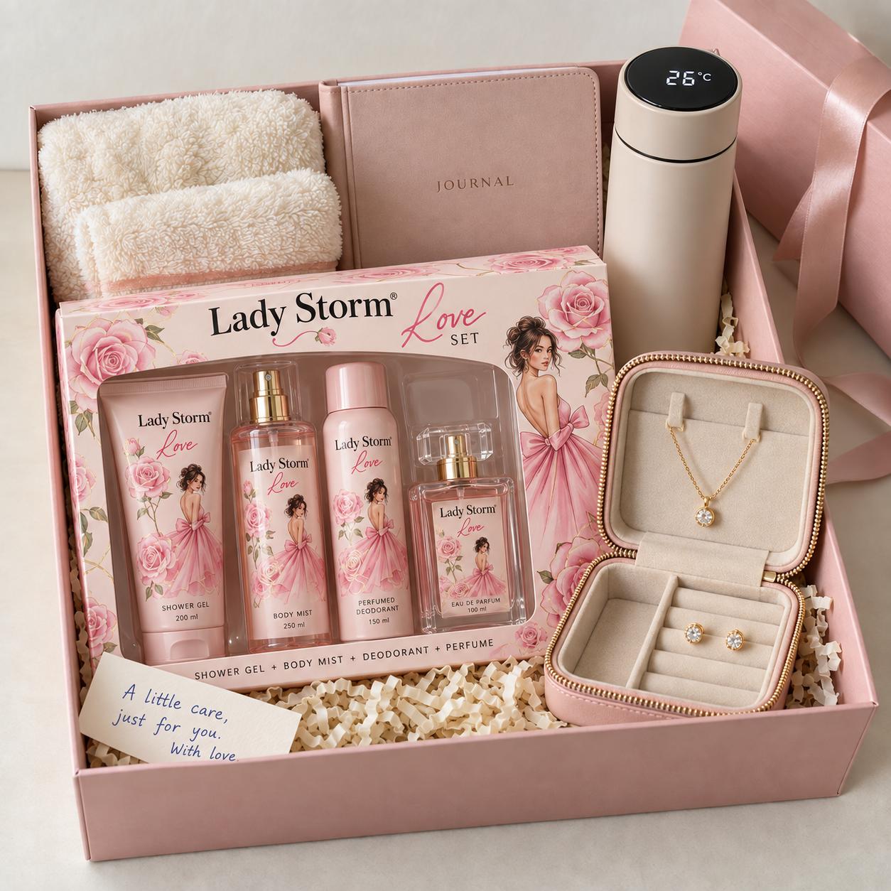 Say thank you with a thoughtful gift set featuring perfume, body mist, jewelry, fluffy towel, journal, temperature flask and more. Shop thank you gifts from Trelluna.